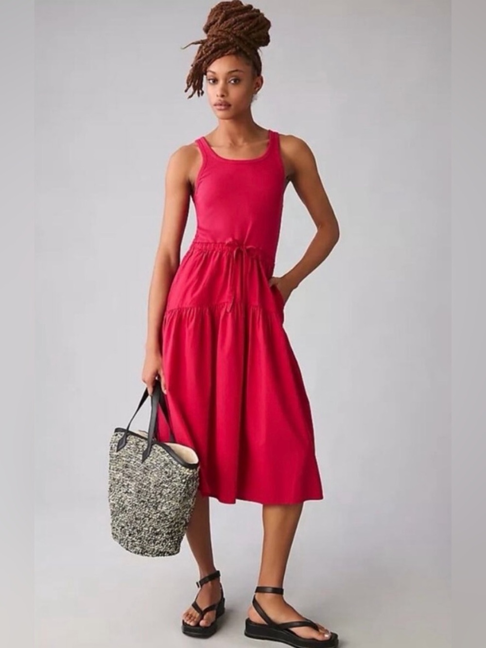 Nation LTD Frannie Midi Dress Pink Medium